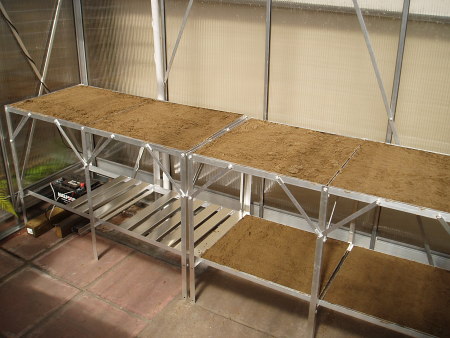 Greenhouse staging - two 3ft 10in sets of staging